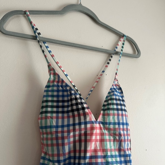 J. Crew Factory‎ • Plaid Lace-up One-Piece Swimsuit - Picture 2 of 8